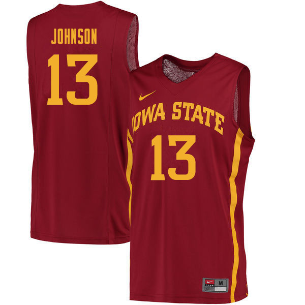 Men #13 Javan Johnson Iowa State Cyclones College Basketball Jerseys Sale-Cardinal - Click Image to Close